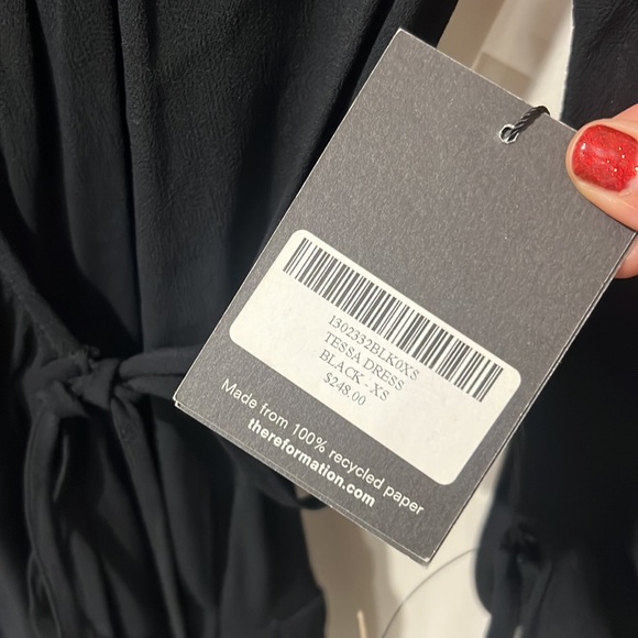 NEW • Reformation • Tessa Long Sleeve MIDI Wrap Dress Black XS Womens - Picture 5 of 5